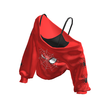 Cozy Baggy Superhero Spider Sweater (Red&Black)