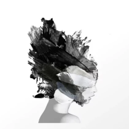 Monochrome abstract portrait