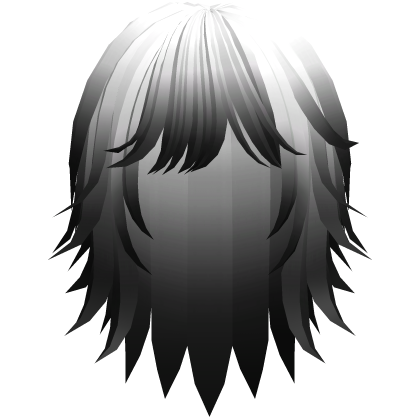 cute messy short moe hair in white black Roblox item