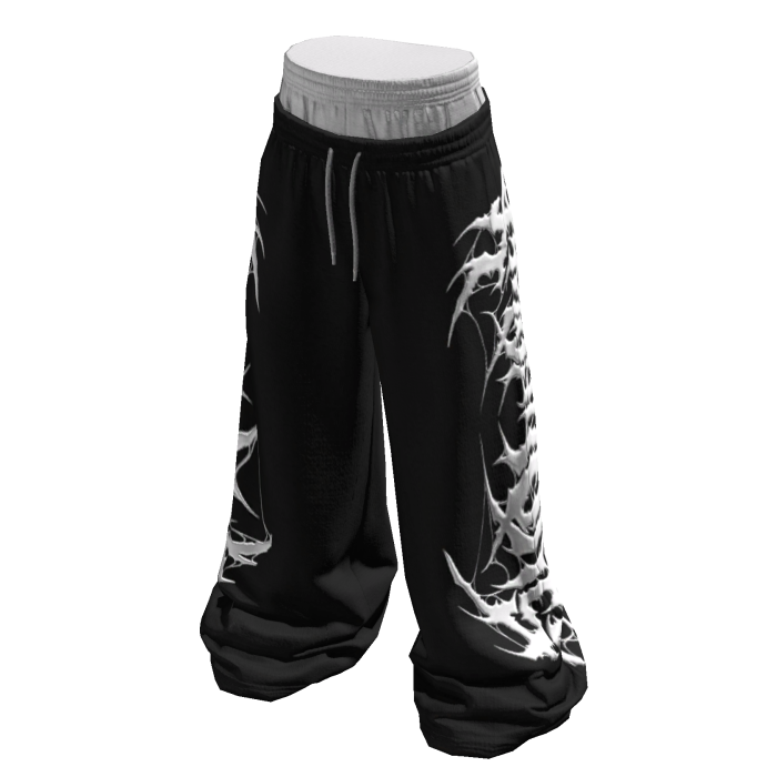 Sagging Black Y2K Svddenly Print Sweatpants