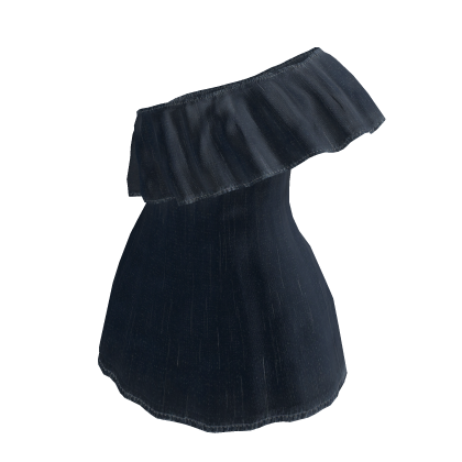 💙 Blue Denim One Shoulder Ruffle Dress thumbnail