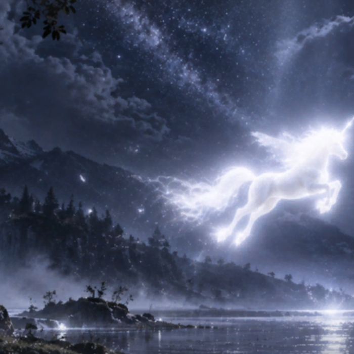 Ethereal Angel Unicorn Moon Night Cute Background