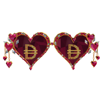 Pink Heart Jewel Glasses Classic Fit