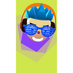 The toon boy with blue hair
