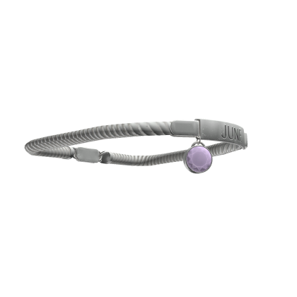 June Birthstone Bracelet in Silver