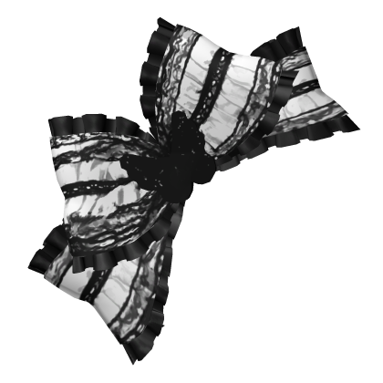 ruffled lace black & white gyaru bow