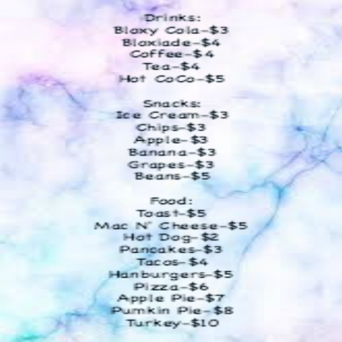 ~OLD~Bloxburg Menu for Cafe/Restraunt Roblox decal