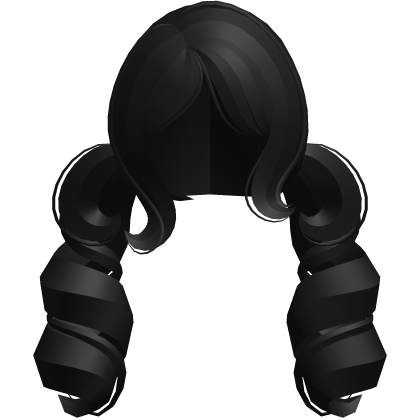 princess big swirly curls low ponytails black