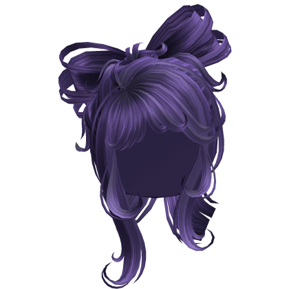 Short Cute Bow Shaped Ponytail Hair - Purple Roblox item