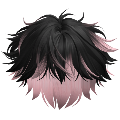 Cute Fluffy Hair (Black n Pink) Roblox item
