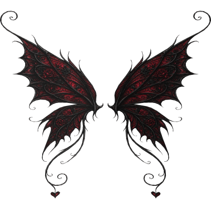 3.0 Halloween Black Red Gothic Butterfly Wings