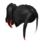 Half-up Black Pigtails in Red Ombre