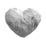 White Crystal Floating Heart