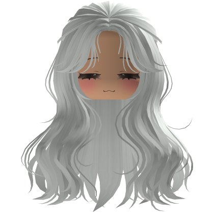 cute y2k fluffy beautiful pretty hair (White) Roblox item