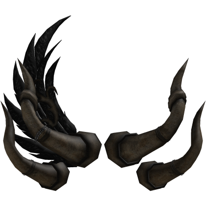 Gothic Dark Bone Feathered Horns
