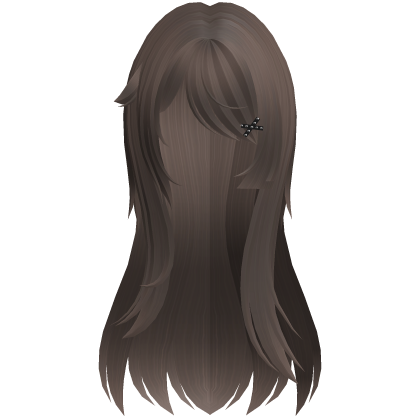 grunge long vkei emo hair clips in light brown Roblox item