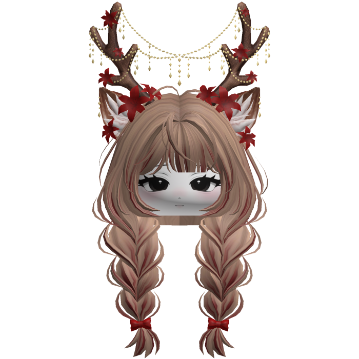 Ethereal Christmas Fairy Fawn Braids w/ Antlers
