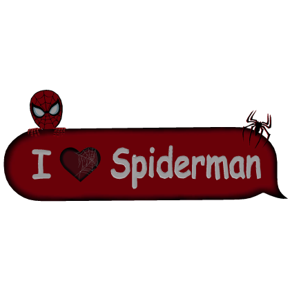 I Love Spiderman Text