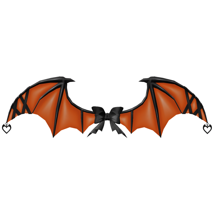 Bat Imp Ribbon Lace Wings - Halloween Orange Black