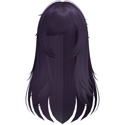 Long Purple Wispy Messy Hair