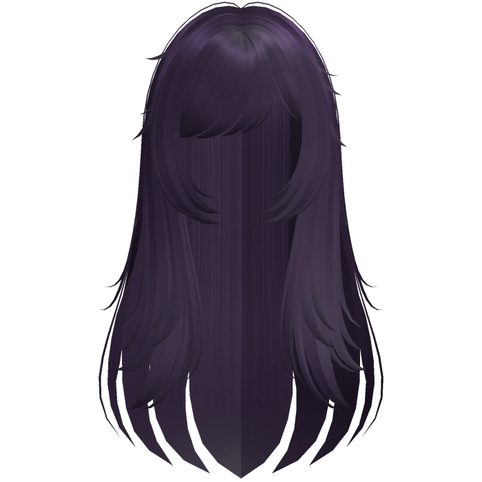 Long Purple Wispy Messy Hair