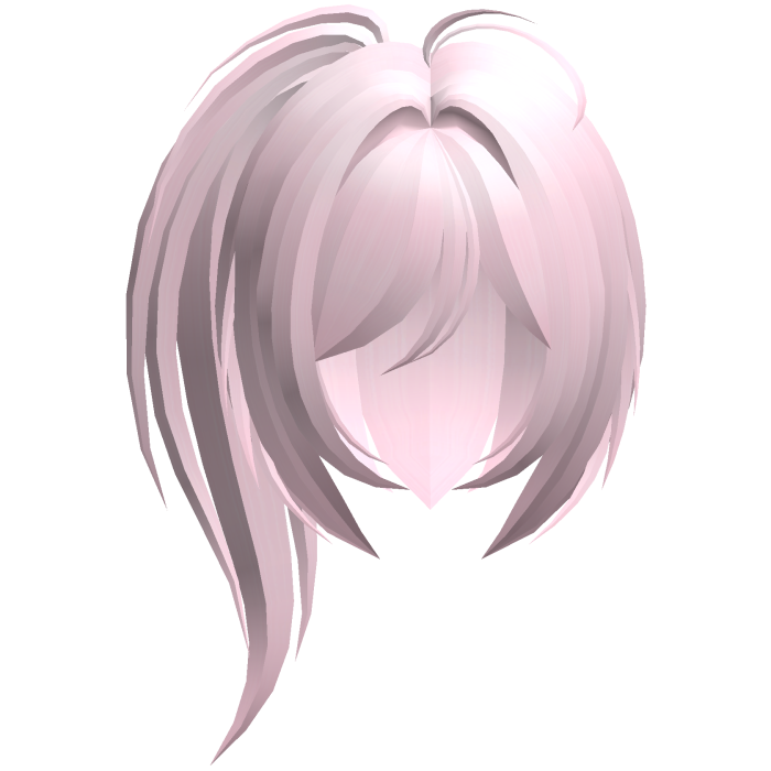 moe emo high messy side ponytail pink
