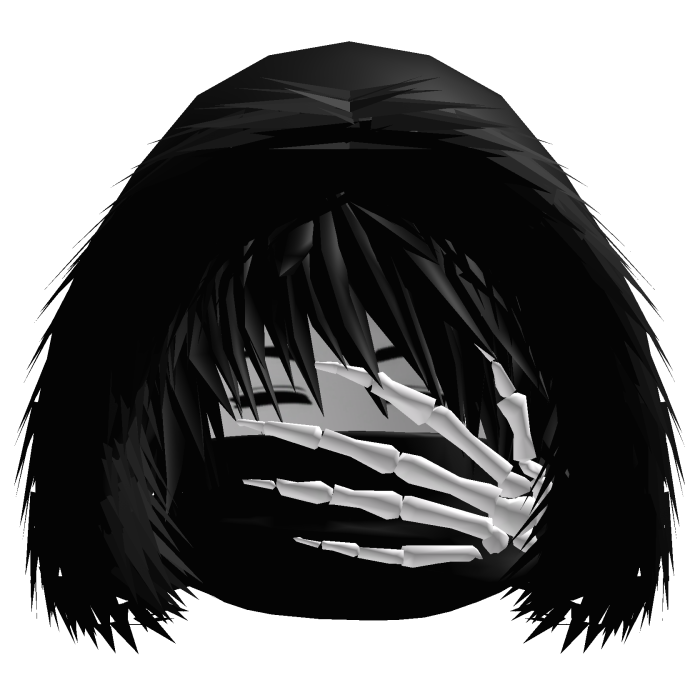 Vkei Dashie Emo Black Hair Skeleton Hand Fur Hood