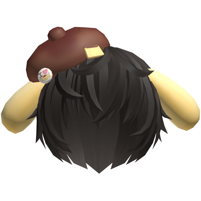 ♡ cute kawaii pompompurin boy hair 🍮 dark brown
