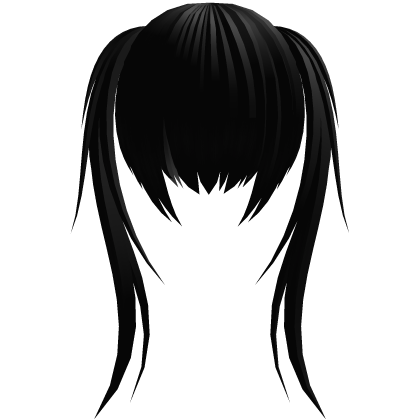 black wispy long pigtails scene hair 
