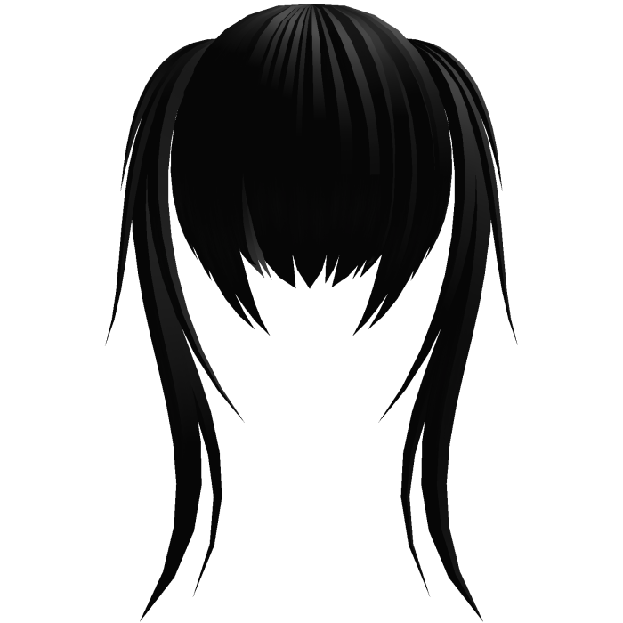 black wispy long pigtails scene hair 