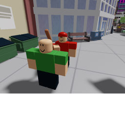 Oof guys in a city with a bat