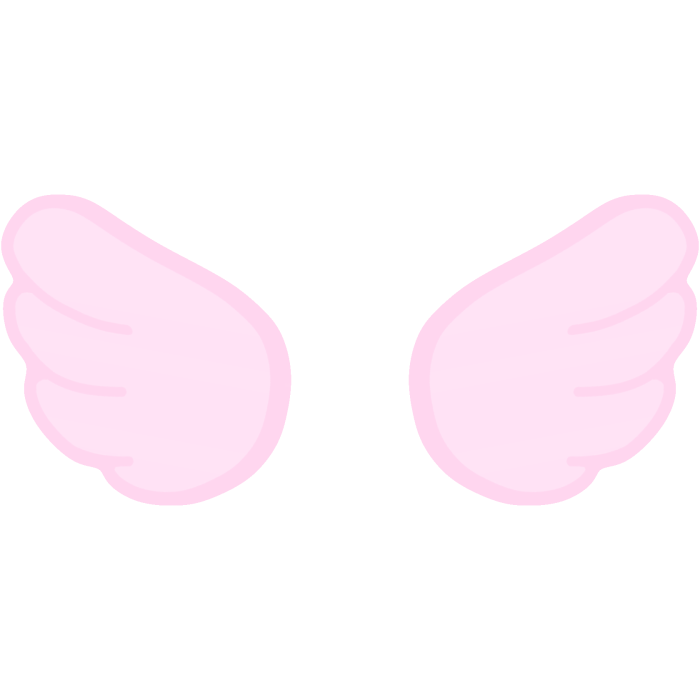 ♡ Cute Glowing Chibi Angel Wings Pastel Pink