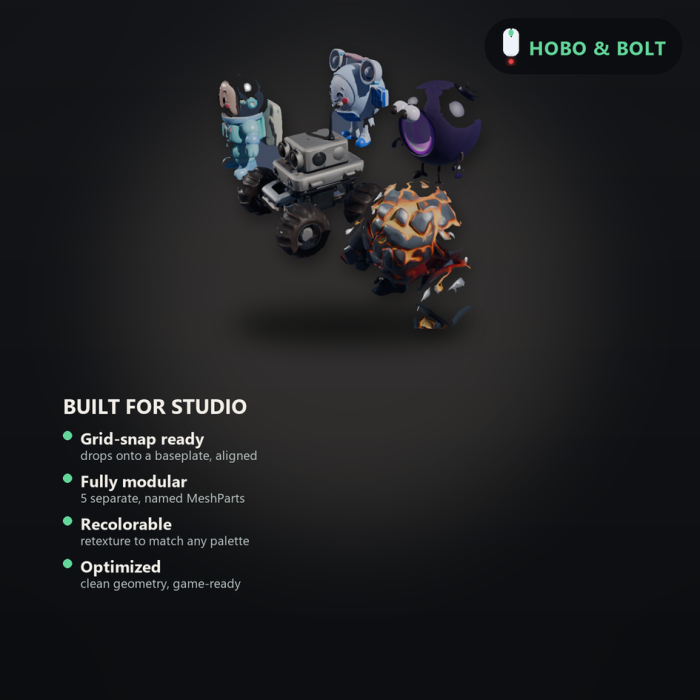 5 Brainrot Space Mascots – Modular Character Kit preview 3