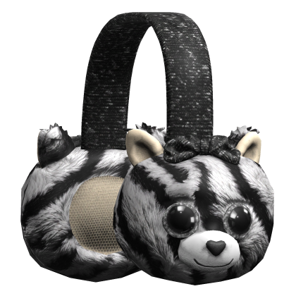 Zebra Print Scene Plushie Earmuffs Grunge Y2K