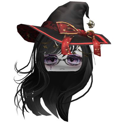 ♡ Halloween Witch Windy Hair (Black) Roblox item