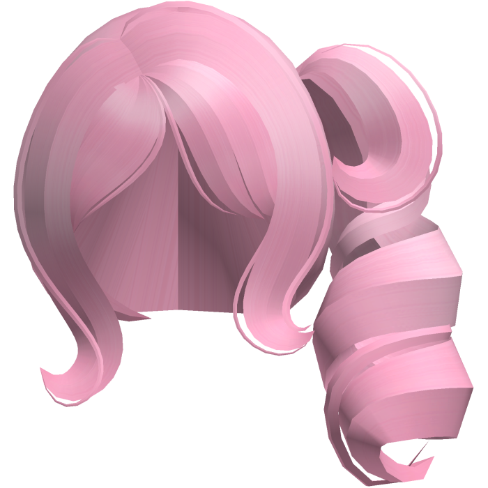 moe cutecore curly big side ponytail hot pink