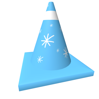 Blue Snow Christmas Traffic Cone Roblox item
