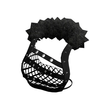 Y2K Grunge Fur Strap Top (Black) | Roblox Item - Rolimon's