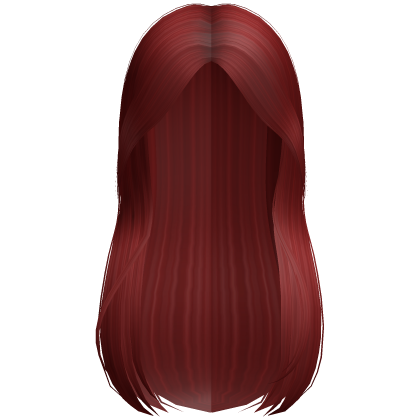 Red Straight Hair with Curtain Bangs