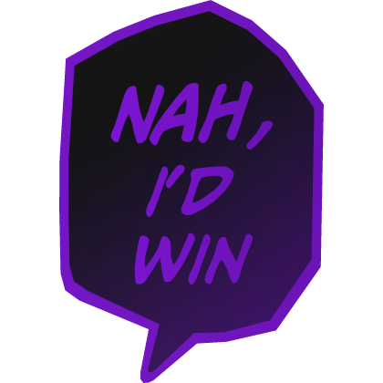 Cartoony Purple Nah, I'd Win Manga Bubble Roblox item