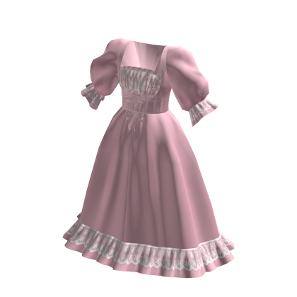 Dainty Cottage Lace Dress Pink