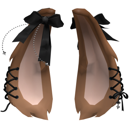 Lolita Gothic Cute bunny Ears | Brown Cream Black Roblox item