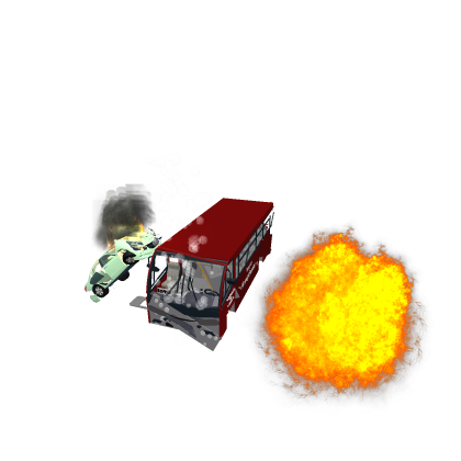 CAR AND BUS CRASHED