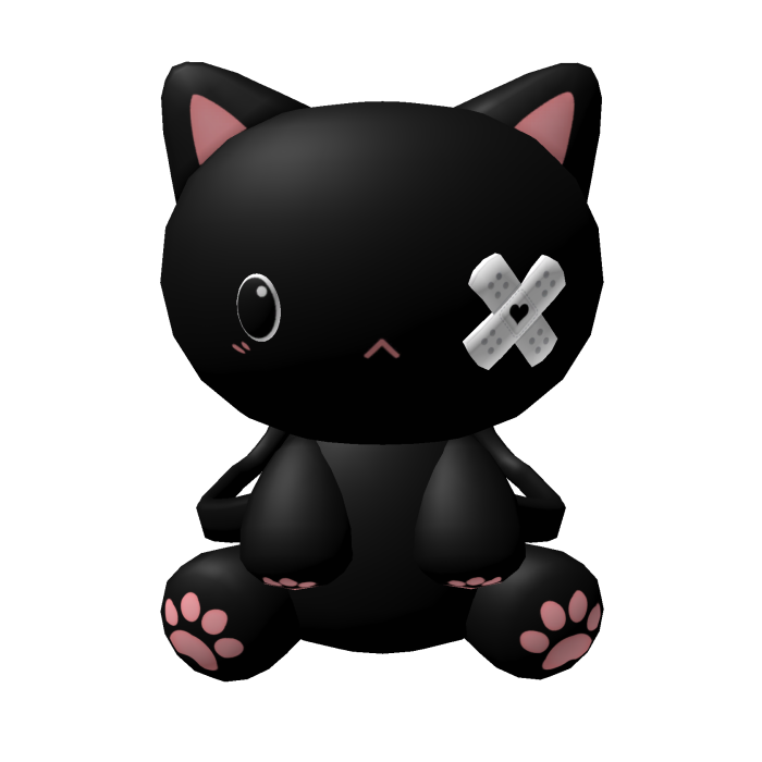 Kawaii White Kitty Backpack Black (Ver. Final)