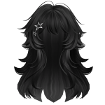 Super Fluffy Wavy Anime Hairstyle (Black)