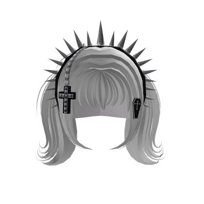 White Spiked Gothic Pigtails 