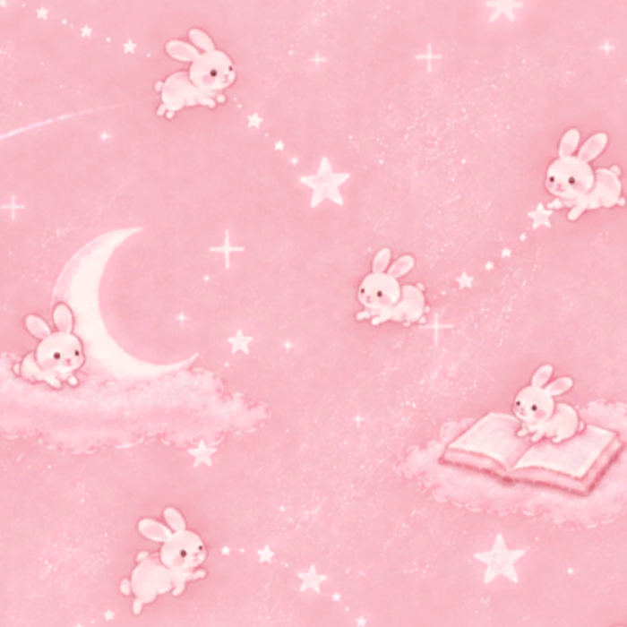 Kawaii Pink Bunny Moon Stars Dream Cute Background