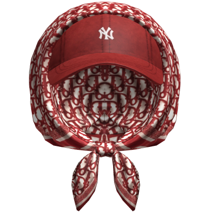 Red Luxury Bandana Headscarf with NY Hat Bundle
