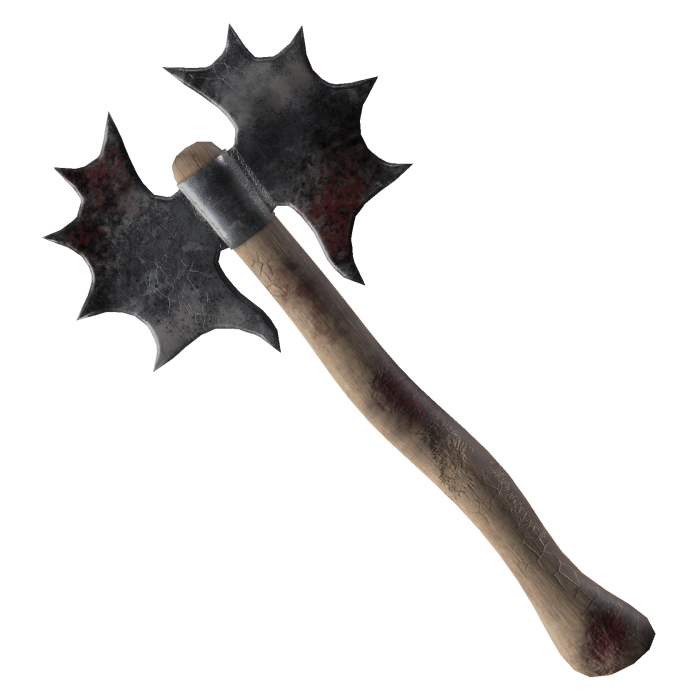 Red Gothic Spiked Back Axe - Hollow Bunny