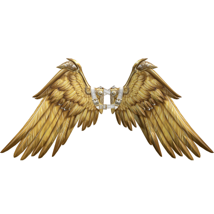 White and gold Icarus wings recoloring add-on Roblox item